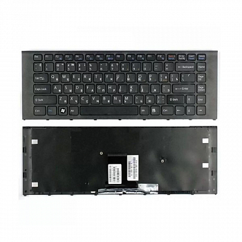 Клавиатура для ноутбука Sony Vaio VPC-EA, черная, с рамкой